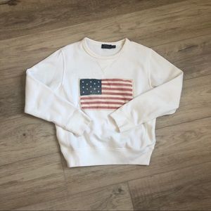 RALPH LAUREN Vintage-look American flag Sweatshirt